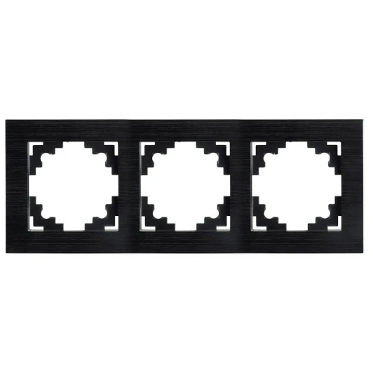 50020 Рамка на 3 поста (черный) Stekker Катрин 50020