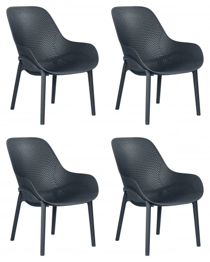 LMZL-PP756-N_P_GR-12 Набор 4 шт Кресло DOBRIN LONZO (антрацит (GR-12) с УФ-защитой)