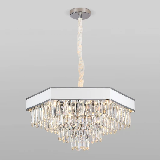 329/9 хром / белый Подвесная люстра Bogate's Pelle 329/9 Strotskis