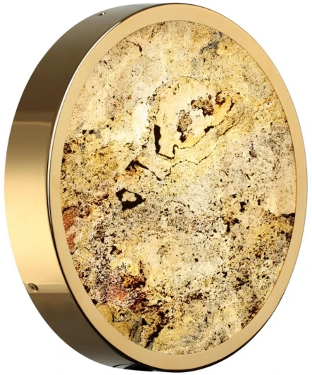 5079/24L Настенно-потолочный светильник Odeon Light Bergi 5079/24L зол./серо-беж./металл/натур.камень/акрил с переключ.цветов.темпер. LED 24W 3000К/4000K/6000K (220V, круглые)