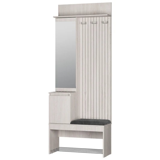 00-00165437 Прихожая БТС Лама ПР-07, Ясень белый, Графит