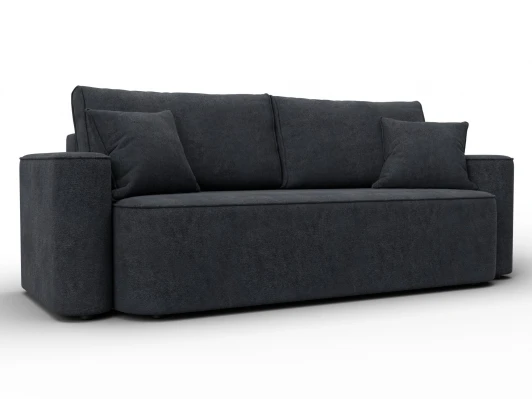 137083 Диван прямой Лига-118 НПБ (ДСП,ЛДСП,Брус,Фанера,Велюр/Темно-серый) Лига Диванов 137083