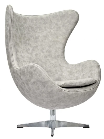 FR 0254 Кресло EGG CHAIR светло-серый матовый с эффектом состаренная кожа