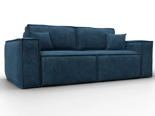 130115 Диван прямой Лига-081 НПБ (ДСП/Пластик/Велюр/Синий) Лига Диванов 130115