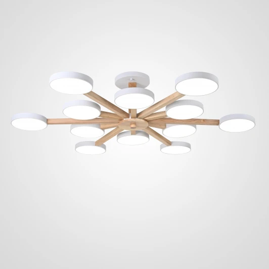 Turna-B01 Потолочная люстра Wi-Fi на штанге Turna L12 White By ImperiumLoft Turna-B01 (LED, 220V, голосовое управление, умный дом - Алиса)