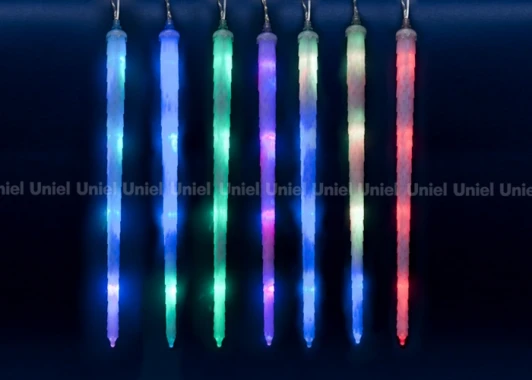 ULD-E3005-210/DTK RGB IP44 FROSTED ICICLE Гирлянда Uniel ULD-E3005-210/DTK RGB IP44 FROSTED ICICLE