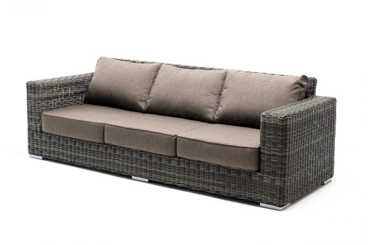 YH-C3515W graphite Диван из искусственного ротанга трехместный, цвет графит 4SIS Боно YH-C3515W graphite