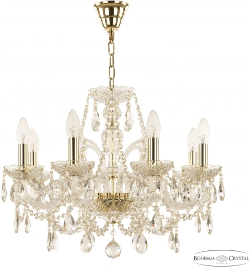 105/8/195 G Подвесная люстра Bohemia 105 105/8/195 G (220V, подвески, на цепи, подсвечник, свеча)