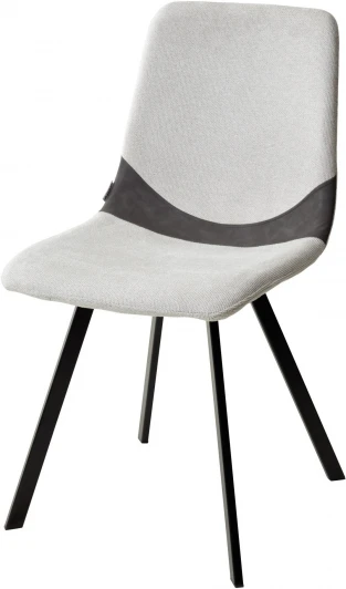 629M05193 Стул ELLEN WZ2042-18 белая галька, фактурный велюр / RU-07 серая сталь/ черный каркас М-City
