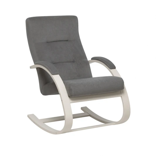 4687206966765 Кресло-качалка Leset Милано 4687206966765 Фанера,Береза,Шпон, Велюр, Серый, Слоновая кость