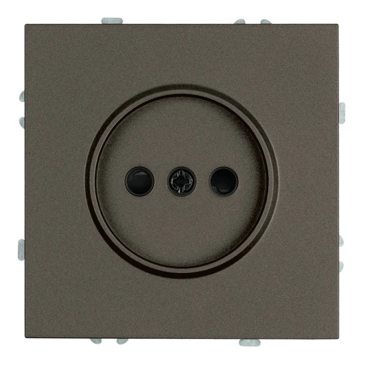 49928 Розетка без заземления со шторками (антрацит, soft touch) Stekker Эмили 49928
