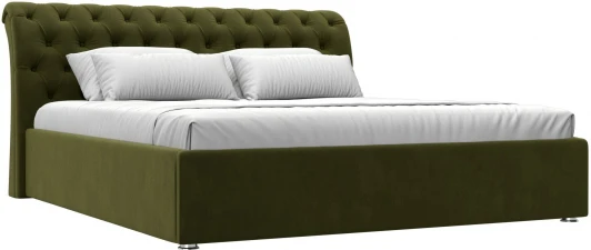 120883 Кровать интерьерная Сицилия 180 (Зеленый/Микровельвет) Лига Диванов арт.120883