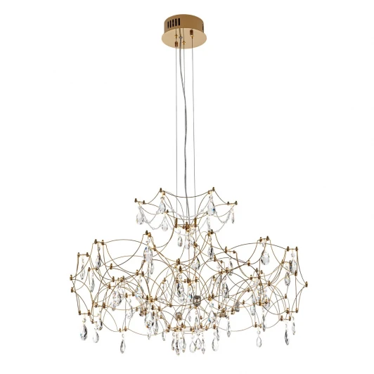 ML.7815.750P GD Подвесная люстра светодиодная хрустальная с пультом с регулировкой цветовой температуры Modelux MODELUX ML.7815.750P GD