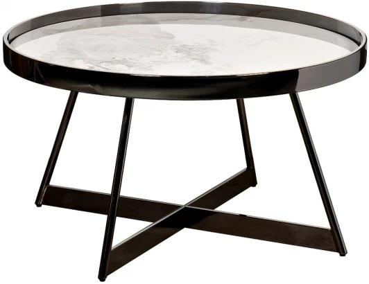 47ED-28010 47ED-28010 Стол журнальный белый/черный хром 80*80*45см Garda Decor