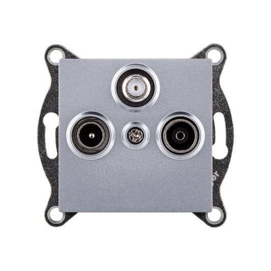 REA-036GY Розетка тройная TV (мама) + TV (папа) + спутниковая SAT серый Kollinger REA-036GY для Aspekt, Eleganz, Reflex