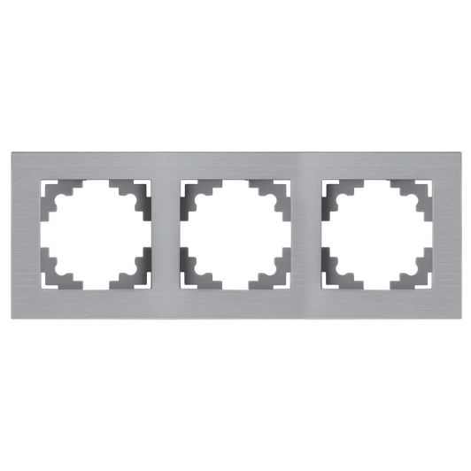 50019 Рамка на 3 поста (серебро) Stekker Катрин 50019