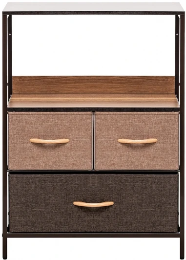 2500000183485 Комод Leset Локи 3 ящ., Коричневый Leset (Искусственный лен/Бежевый,Коричневый) арт.2500000183485