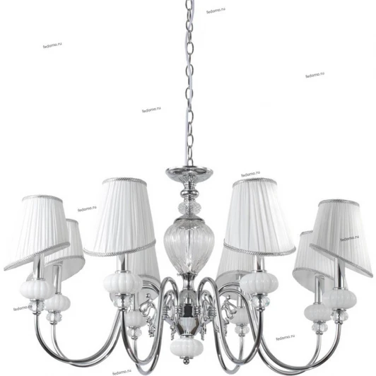 ALMA WHITE SP-PL8 Люстра подвесная Crystal Lux Alma White, 8 плафонов, хром с белым и прозрачным