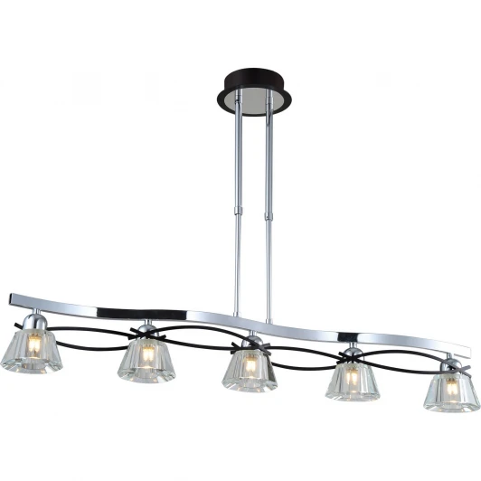 89103-5 chrome + wengue Потолочная люстра N-Light 89103 89103-5 chrome + wengue