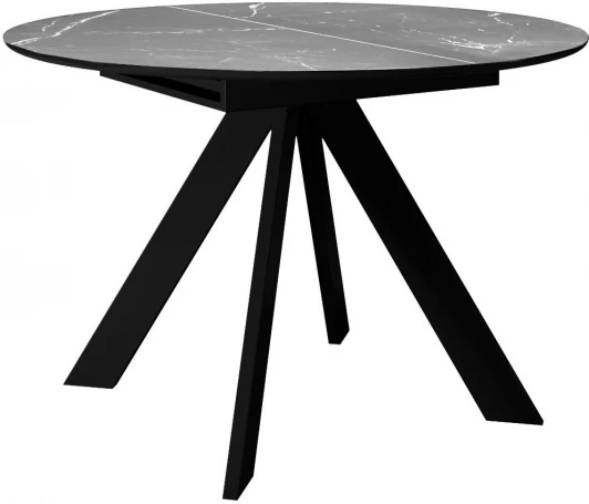 00-00070093 Стол DikLine SKC110 d1100 Керамика Серый мрамор/подстолье черное/опоры черные арт.00-00070093