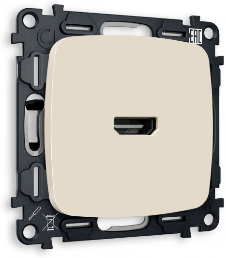 MO334010 Комплект механизма Ambrella Volt розетки HDMI 2.0 OMEGA MO334010 Бежевый матовый 40V/500MO 2.0GHz 5-18Gbit/s QUANT