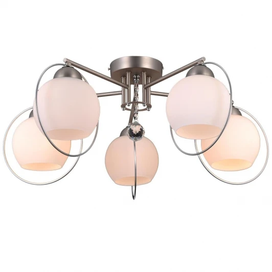 SPHERE II 81051-5C SATIN NICKEL Потолочная люстра Natali Kovaltseva Sphere Ii 81051-5C SATIN NICKEL