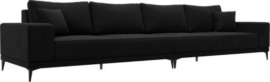 122394 Диван прямой Льюес Лонг (Черный/Микровельвет) Лига Диванов арт.122394