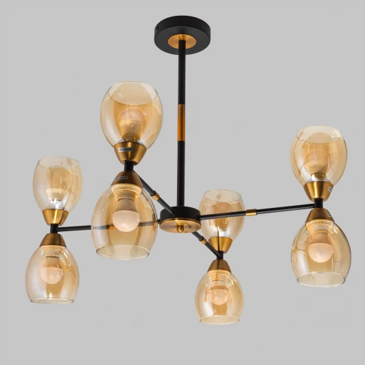 MD.8252-8-S-BK+BR Потолочная люстра на штанге Imex MD.8252-8-S-BK+BR