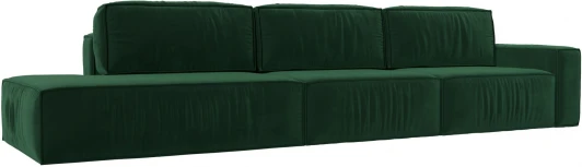 121741 Диван прямой Прага Модерн Лонг подлокотник справа (Зеленый/Велюр) Лига Диванов арт.121741