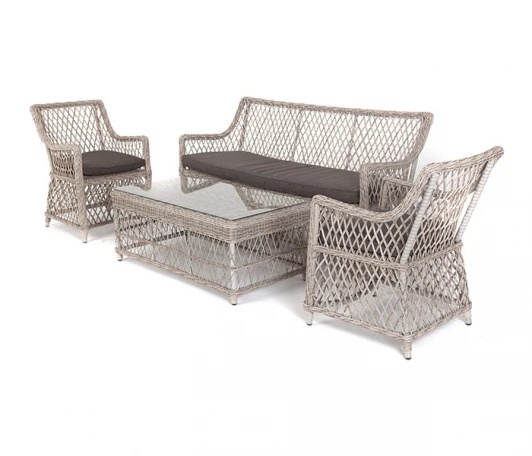 LS2C2T-4-SET beige Лаунж-зона из искусственного ротанга, цвет бежевый 4SIS Латте LS2C2T-4-SET beige