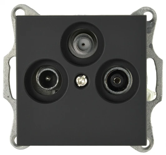 G6207PB Розетка проходная TV+SAT + акустическая (черный матовый) Jasmart G-Classic G6207PB