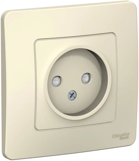 BLNRS000112 Розетка встраиваемая без заземления со шторками (молочный) Systeme Electric Blanca BLNRS000112