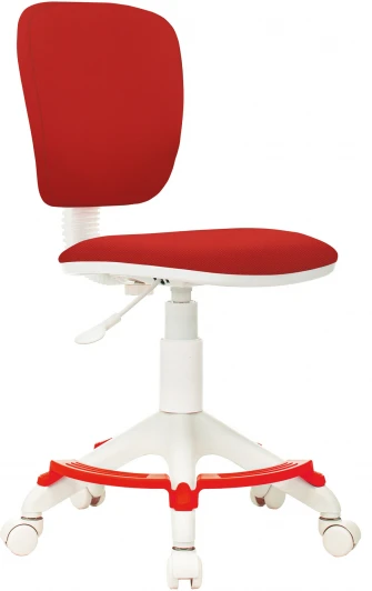 CH-W204/F/RED Кресло детское CH-W204/F красный 26-22 крестов. пластик подст.для ног белый Бюрократ CH-W204/F/RED