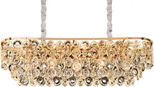 5265+10/S gold Подвесная люстра хрустальная Newport 5260 5265+10/S gold (220V, на цепи)