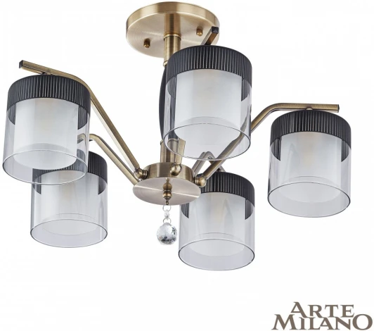 332646/5 AB+BK Потолочная люстра на штанге Arte Milano Napoli-2646 332646/5 AB+BK (220V, подвески)