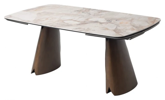 614M06014 Стол ИМБЕРТ (IMBERT) 180 цвет ПАТАГОНИЯ (GLOSS PATAGONIA), керамика / МЕДНЫЙ БРАШИРОВАННЫЙ, ®DISAUR M-City 64673