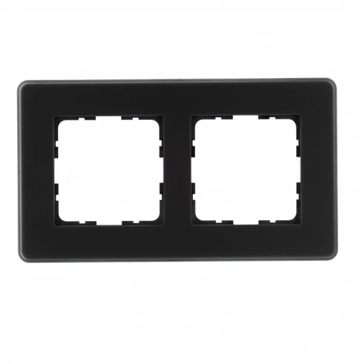 G1002GB-RM Рамка на 2 поста (черный) Jasmart G-Glass G1002GB-RM