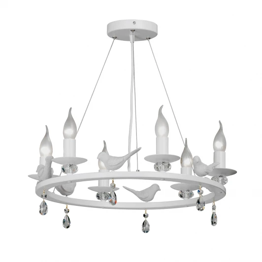 V4894-0/6S Подвесная люстра Vitaluce V4894-0/6S (220V, на тросе, свеча, кольцо, птички)