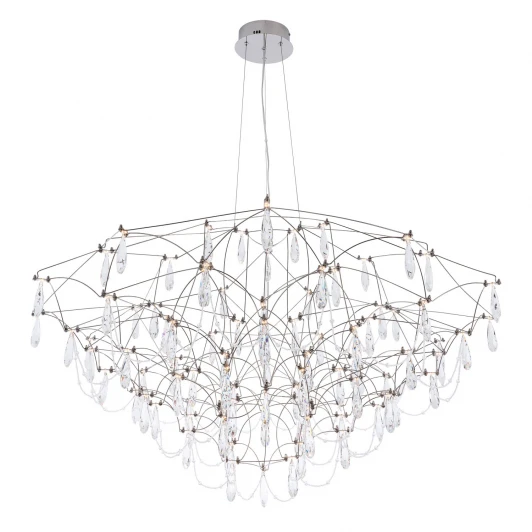 ML.5602.1200P СН Подвесная люстра светодиодная хрустальная с пультом с регулировкой цветовой температуры Modelux MODELUX ML.5602.1200P СН