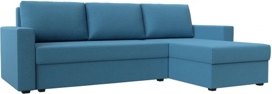 121140 Диван угловой Траумберг Лайт правый угол (Голубой/Рогожка) Лига Диванов арт.121140