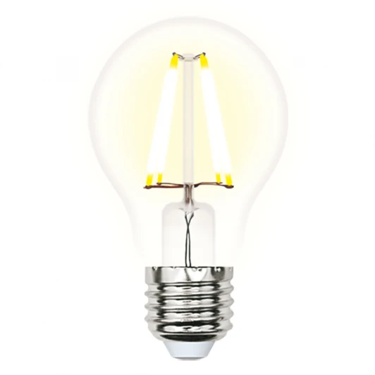 LED-A60-7W/WW/E27/CL/DIM GLA01TR картон Лампочка светодиодная шар прозрачная E27 7W 3000K Uniel LED-A60-7W/WW/E27/CL/DIM GLA01TR
