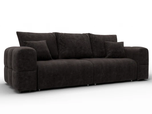 136508 Диван прямой Лига-110 НПБ (ДВП,ДСП,ЛДСП,Брус,Фанера,Велюр/Коричневый) Лига Диванов 136508