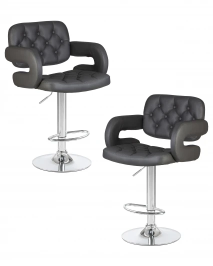 LM-3460-N_CH-M_EL-188-55 Набор 2 шт стул барный DOBRIN TIESTO (серый)