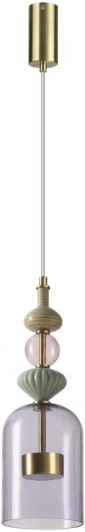 5045/12LA Подвесной светильник каскадный Odeon Light Palleta 5045/12LA античн.бронза/фиолетовый/металл/стекло/керамика LED 12W 4000К 1400Лм (220V, на проводе)