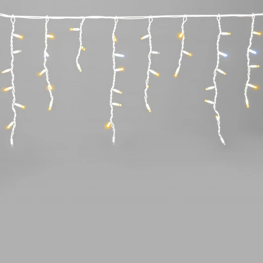 LL120BLW-8-2Y Гирлянда Бахрома 3,1 x 0,5 м желтая с мерцанием белого диода 220В, 120 LED, провод белый каучук, IP65 Laitcom LL120BLW-8-2Y