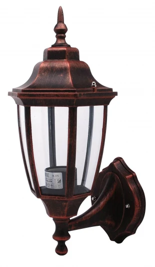 HL275 (075-013-0001) copper Светильник настенный уличный Horoz Leylak, 1 плафон, медь с черным и прозрачным