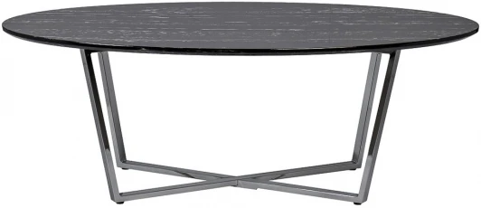 30B-85511 Стол журнальный овальный черный / хром 120*65*41см Garda Decor арт.30B-85511