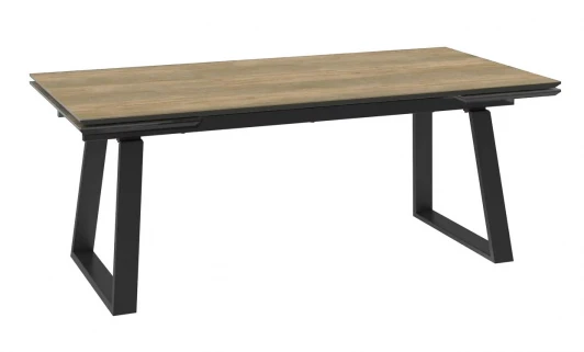 00-00081503 Стол DikLine AKZ200 Керамика древесная OAKWOOD HONEY/подстолье черное/опоры черные (2 уп.) 00-00081503 00-00081503