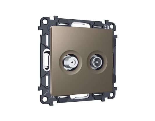 MA643310 Комплект механизма ТВ-розетки+SAT встраиваемый (темная бронза матовый) Ambrella Volt QUANT MA643310