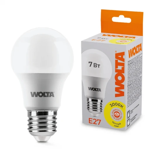 25Y55BL7E27 Светодиодная лампа 7Вт 3000К E27 Wolta 25Y55BL7E27